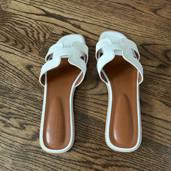 Shoes New White H Sandals With Brown Sole Poshmark